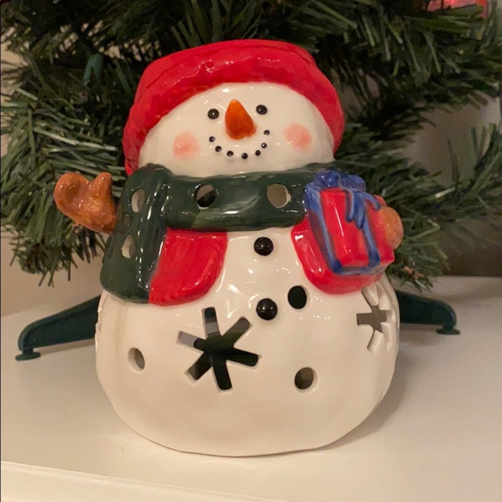 ☃️Pudgy Snowman Tea Light Holder